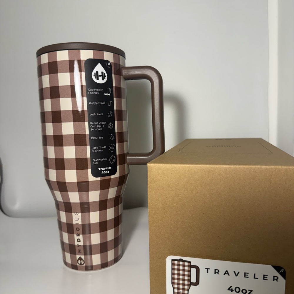 HydroJug Traveler 40oz Coconut Checkered (New in Box)